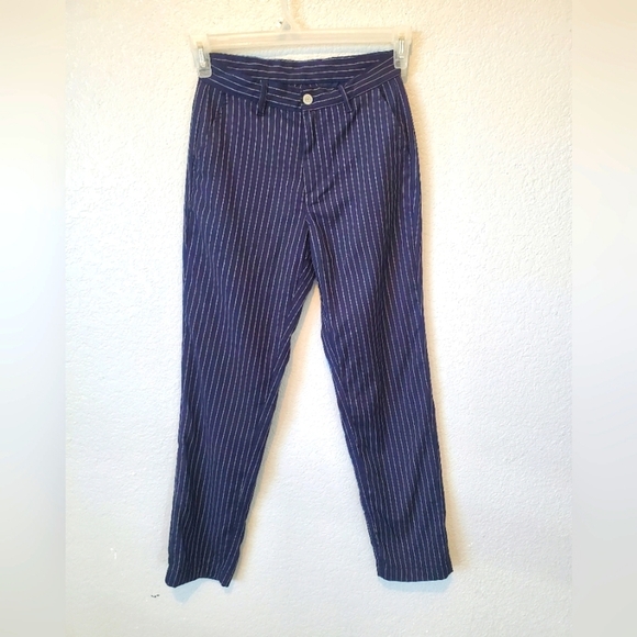 💚5/$25 John Galt Brandy Melville Striped Strait Leg Trousers Pants Size Small - Picture 1 of 6